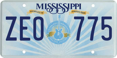 MS license plate ZEO775