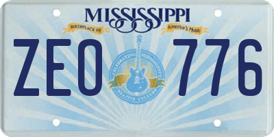 MS license plate ZEO776