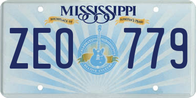 MS license plate ZEO779