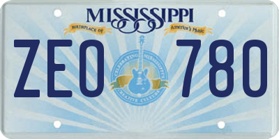 MS license plate ZEO780
