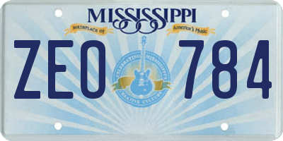 MS license plate ZEO784