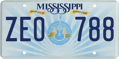 MS license plate ZEO788