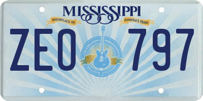 MS license plate ZEO797