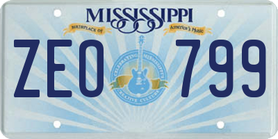 MS license plate ZEO799