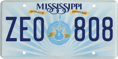MS license plate ZEO808
