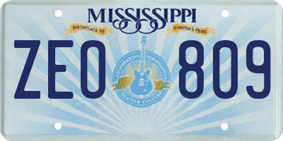 MS license plate ZEO809