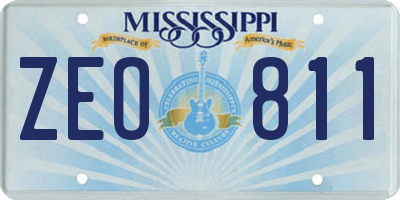 MS license plate ZEO811