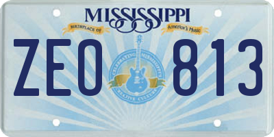 MS license plate ZEO813