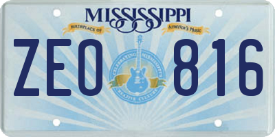 MS license plate ZEO816