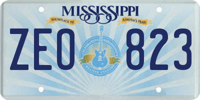 MS license plate ZEO823