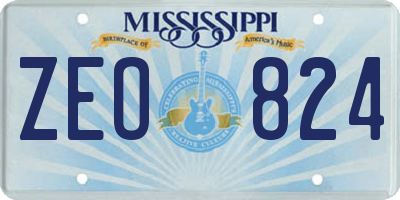 MS license plate ZEO824