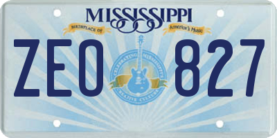 MS license plate ZEO827