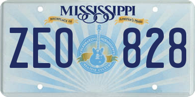 MS license plate ZEO828