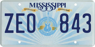 MS license plate ZEO843