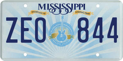 MS license plate ZEO844