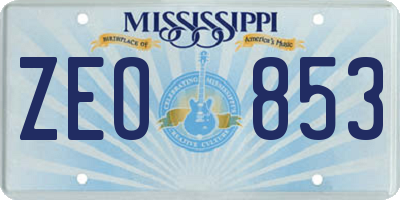 MS license plate ZEO853