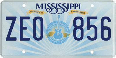 MS license plate ZEO856