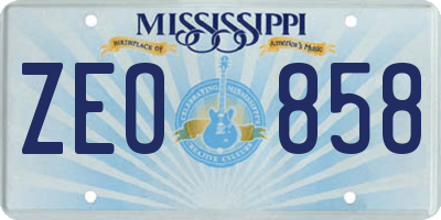 MS license plate ZEO858