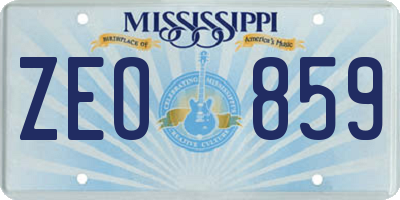 MS license plate ZEO859