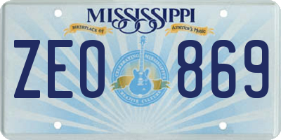 MS license plate ZEO869