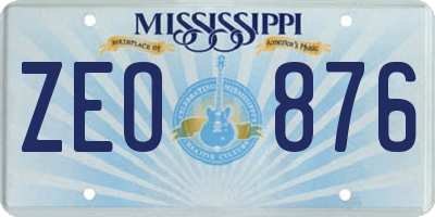 MS license plate ZEO876