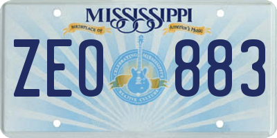 MS license plate ZEO883