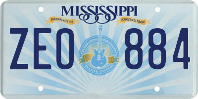 MS license plate ZEO884