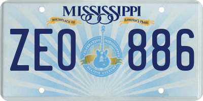 MS license plate ZEO886