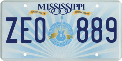 MS license plate ZEO889