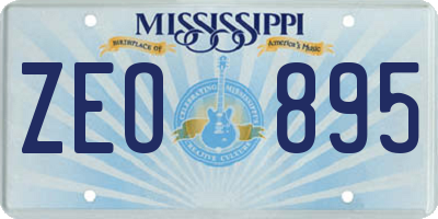 MS license plate ZEO895