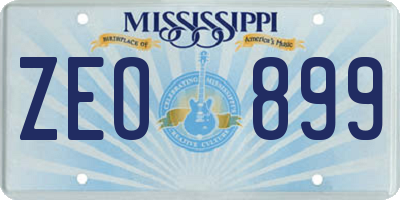 MS license plate ZEO899