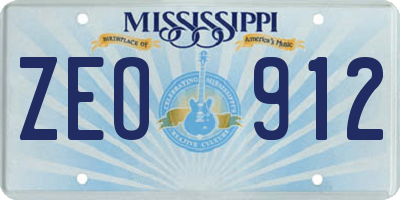 MS license plate ZEO912