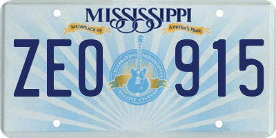 MS license plate ZEO915