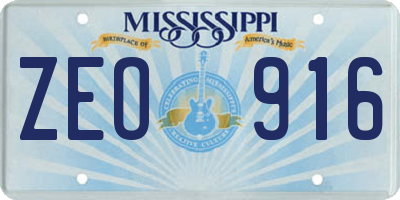 MS license plate ZEO916