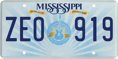 MS license plate ZEO919