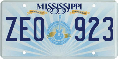 MS license plate ZEO923