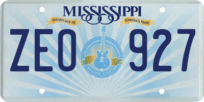 MS license plate ZEO927