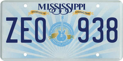MS license plate ZEO938