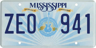 MS license plate ZEO941