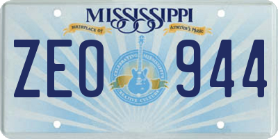 MS license plate ZEO944