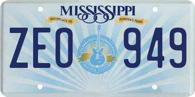 MS license plate ZEO949