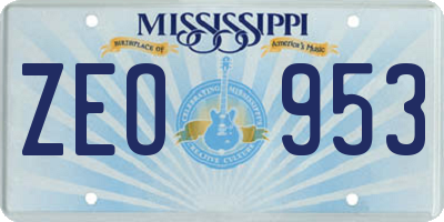 MS license plate ZEO953