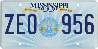 MS license plate ZEO956