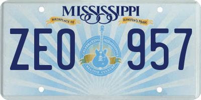 MS license plate ZEO957