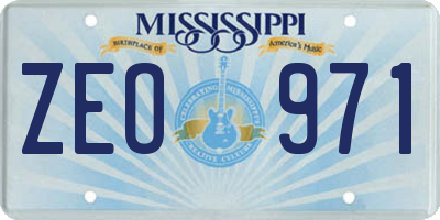 MS license plate ZEO971