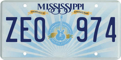 MS license plate ZEO974