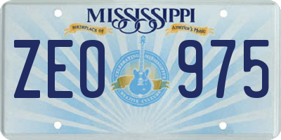 MS license plate ZEO975