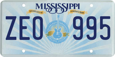 MS license plate ZEO995