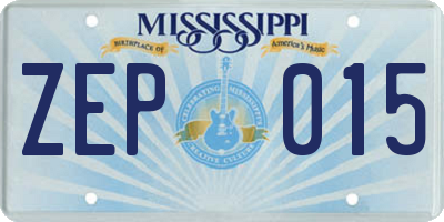 MS license plate ZEP015