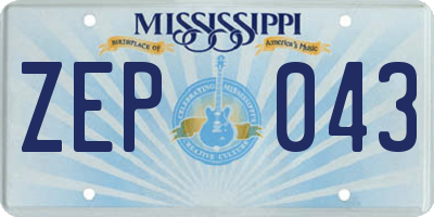 MS license plate ZEP043